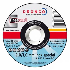 Отрезной круг по металлу универсальный DRONCO AS 60 T Inox Free, special, Ø 125 мм,1121340 ― DRONCO SHOP
