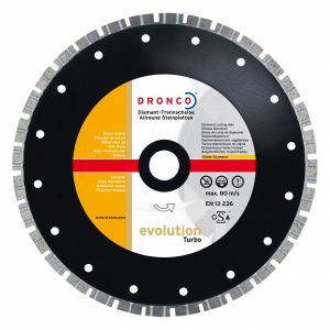 Алмазный отрезной круг, сухой рез, универсальный DRONCO Evo.Turbo, evolution, Ø 230 мм, 4230441 ― DRONCO SHOP
