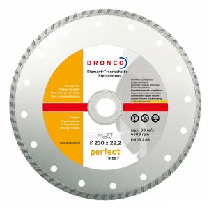 Алмазный отрезной круг, сухой рез, универсальный DRONCO Turbo F , perfect, ø 115 мм, 4110460 ― DRONCO SHOP
