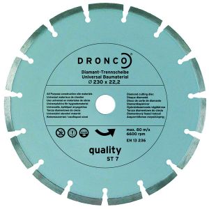 Алмазный отрезной круг, сухой рез, универсальный, DRONCO ST-7, quality,  125 мм, 4120485 ― DRONCO SHOP